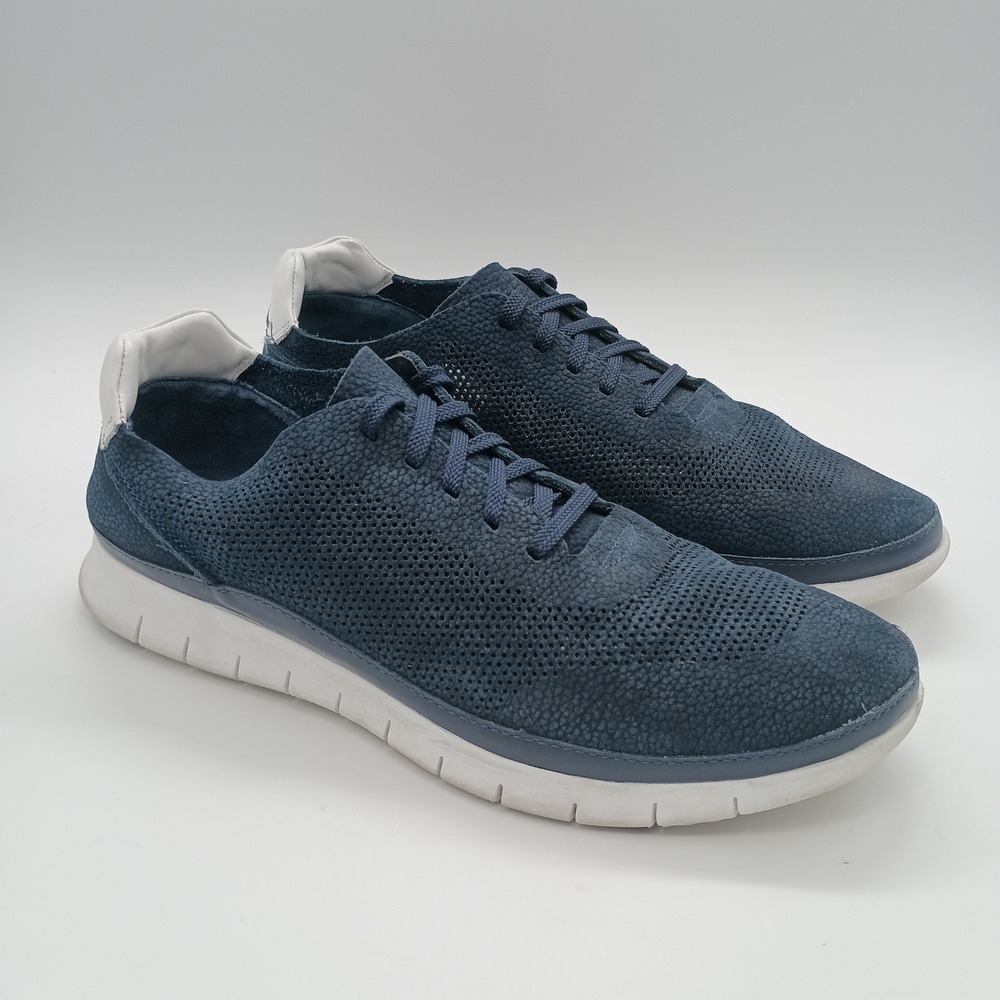 Vionic Tucker Mens Navy Blue Perforated‎ Leather Sneakers 11.5